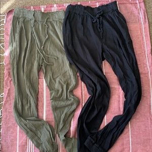 Ultra High Rise Linen-Blend Joggers (2pairs) S